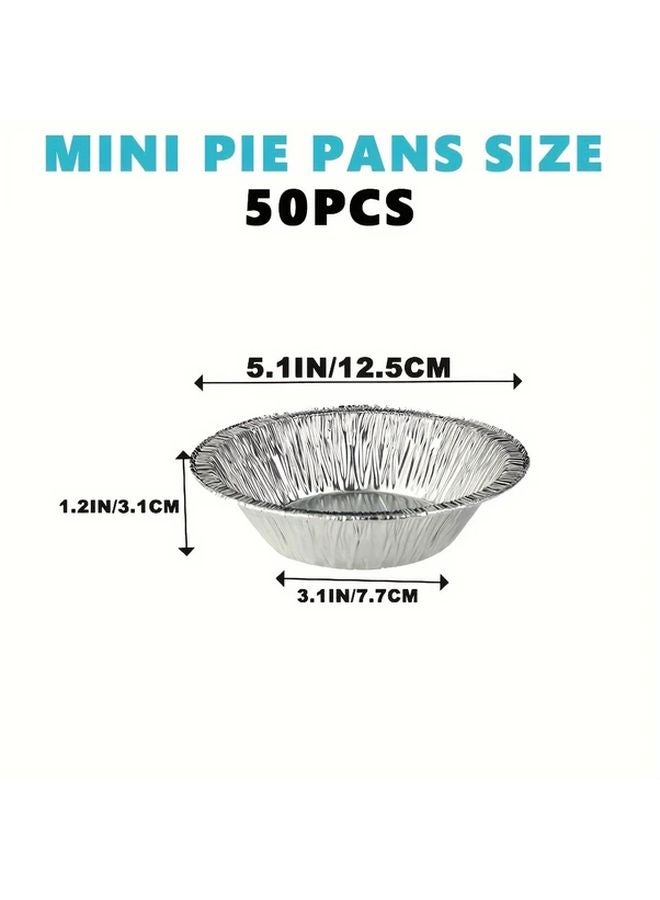 50 Pcs 5 Inch Heavy Duty Disposable Aluminum Pie Pans For Baking Mini Pies Tarts - Image 3